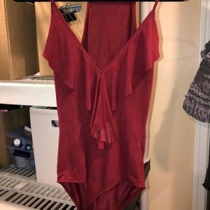 Small bodysuit red dressy